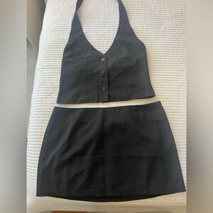Revolve Black Women's Skirt Set
